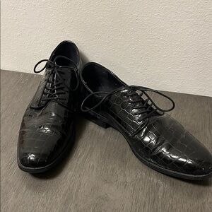 H&M Black Croc-Embossed Men's Oxfords